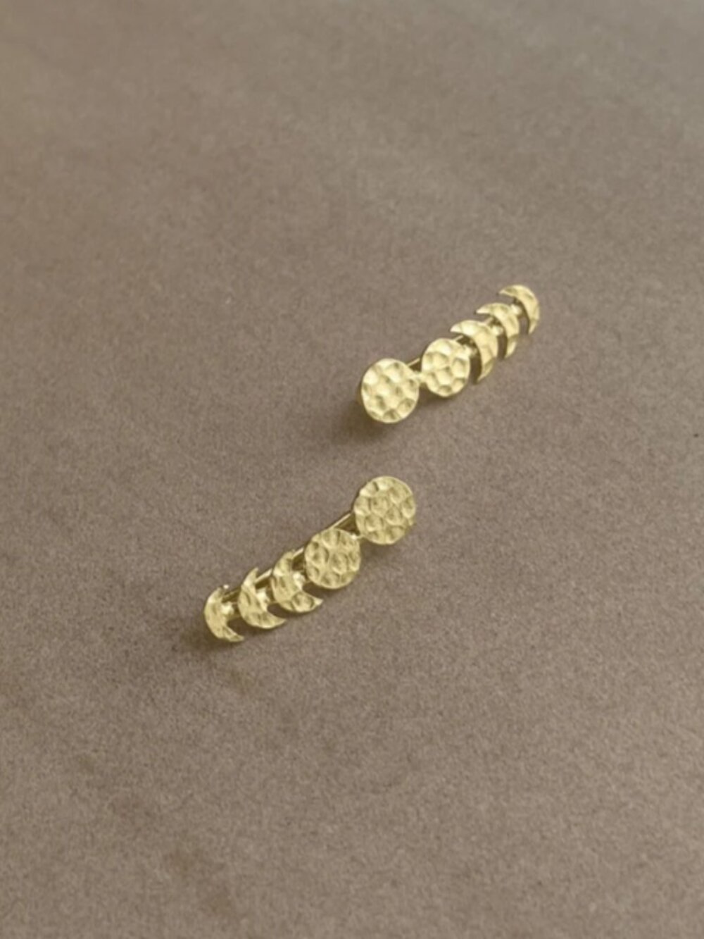 18k Gold Vermeil Namib Moon Climbers Celestial Earrings